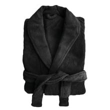 Black Microplush Bath Robe